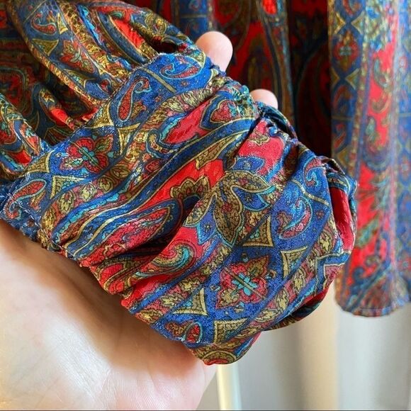 Vintage 80’s Stuart Lang Paisley Blouse 12 - Picture 3 of 10